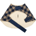 Jrpxf Fleece Lined Plaid Pet Cape Small Navy Tan - Product view